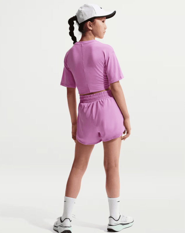 Nike One Girls- Dri-FIT 2 in 1 Shorts (Light Magenta / White)