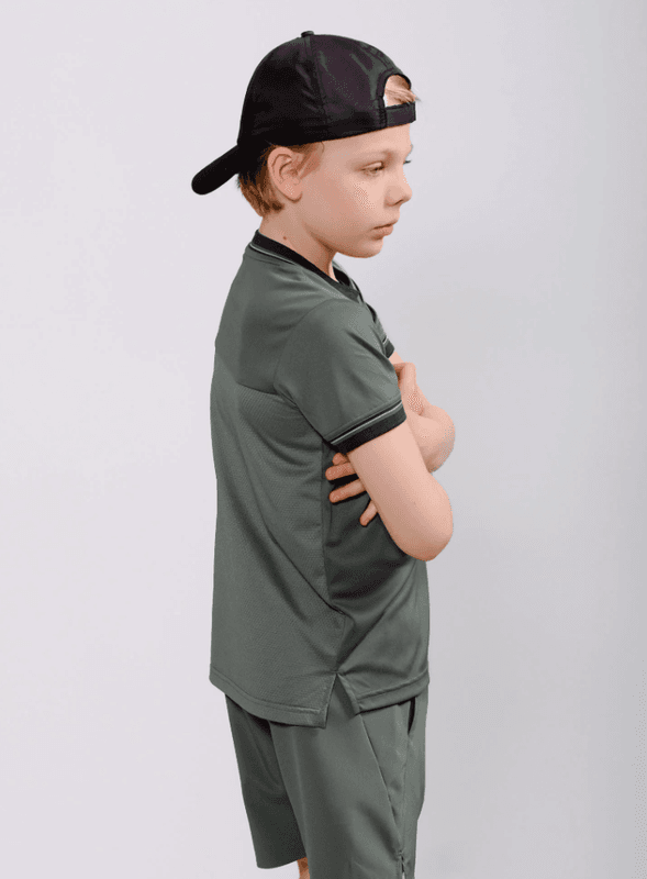 RS Junior Performance Tee - Crew Neck (Court Green / Court White)