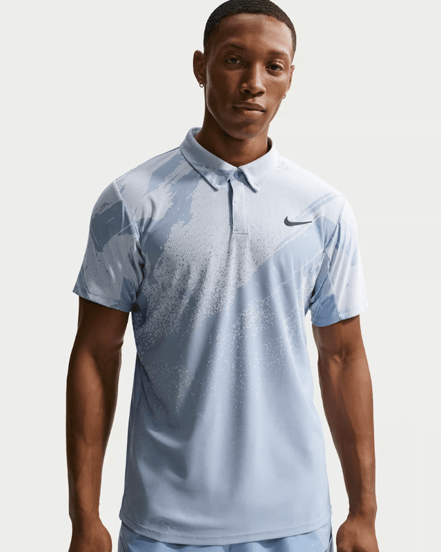 NikeCourt Slam Men's Dri-FIT Advantage Tennis Polo (Work Blue / Hydrogen Blue / Black)